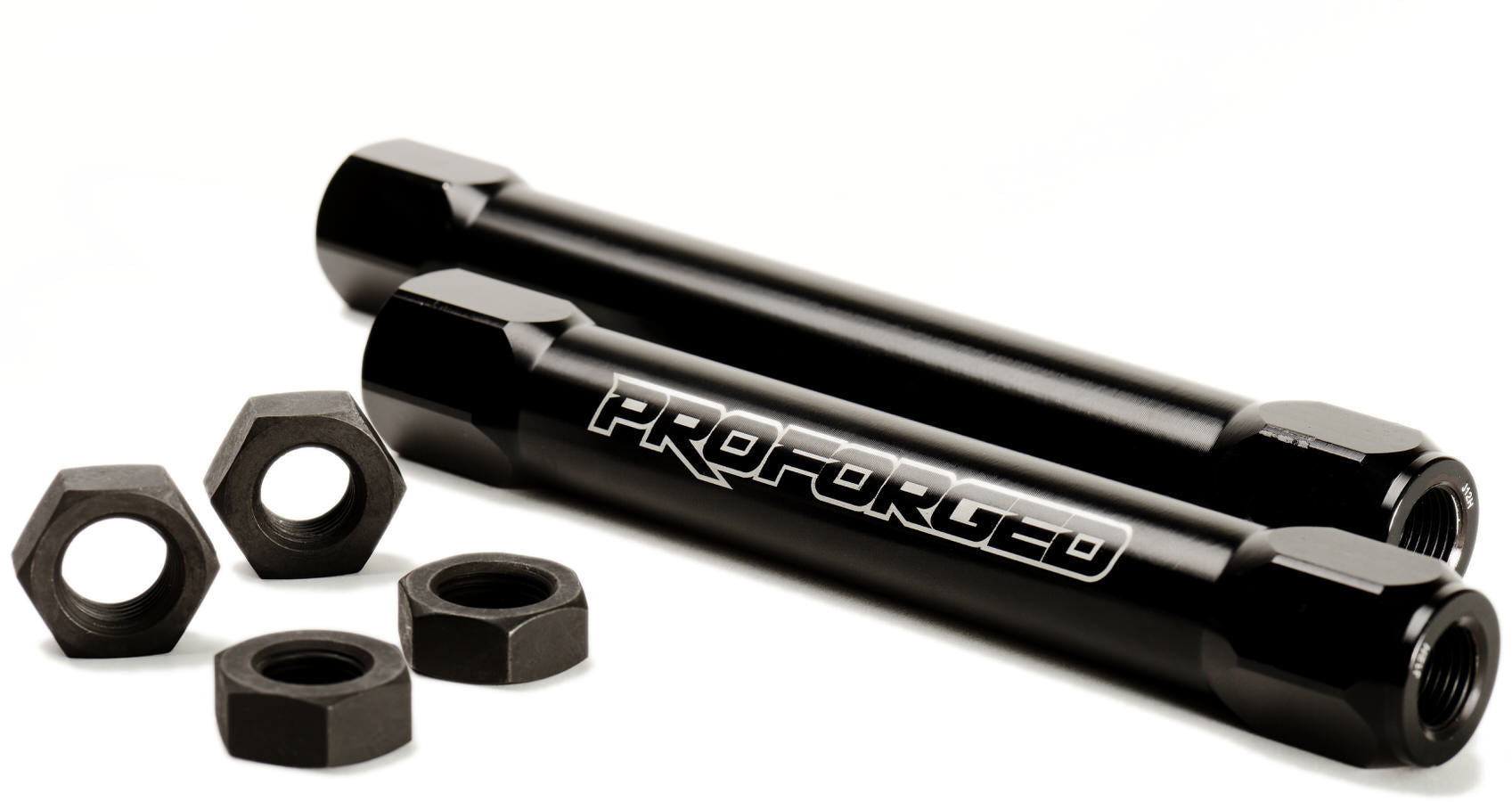 PROFORGED 105-10048 Billet Tie Rod Sleeves for Mopar, 9/16-18 Female Thread, 7.125 in Long, Black Anodized Aluminum, Pair