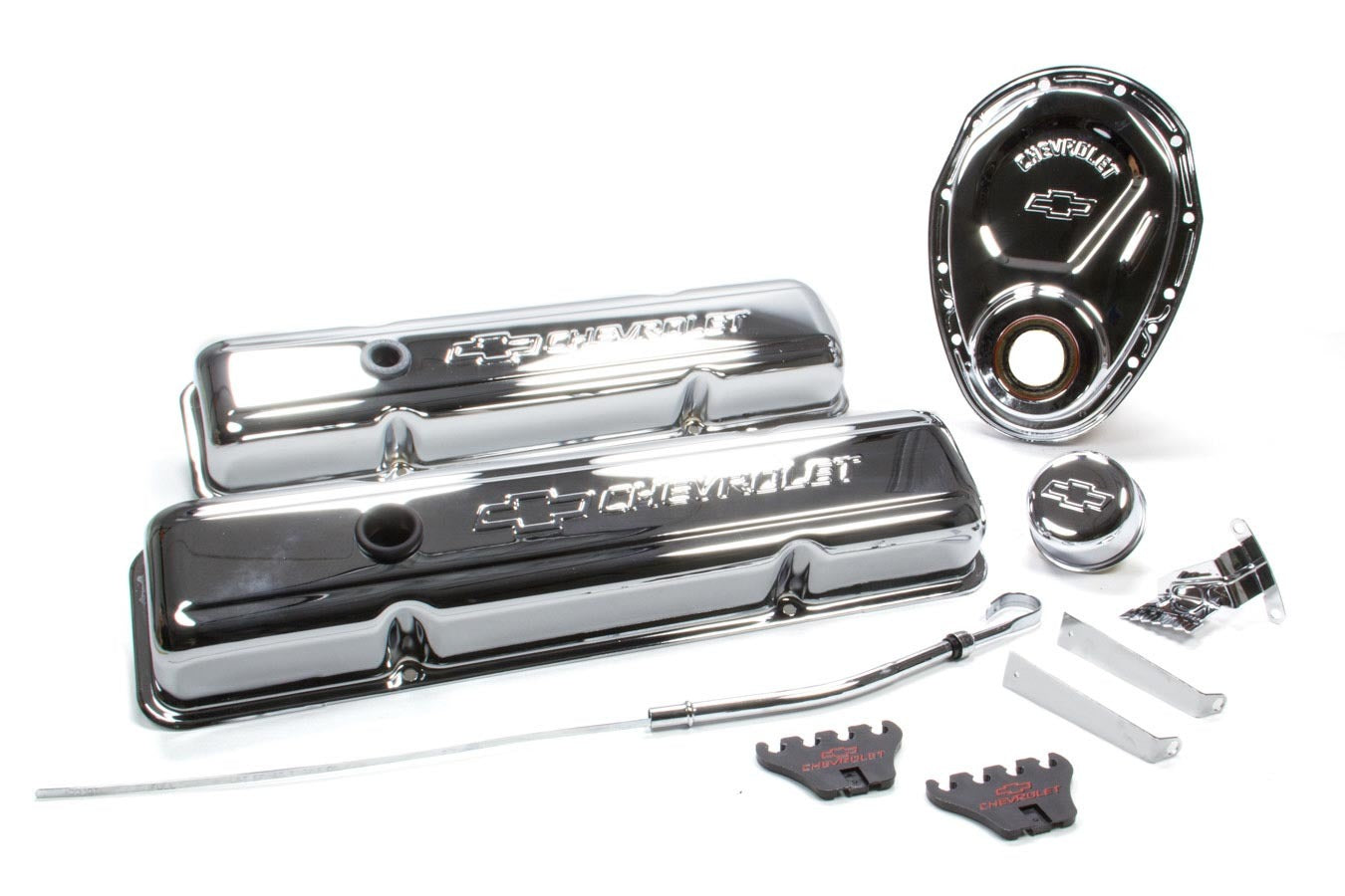 PROFORM 141-001 SBC Chrome Engine Dress-Up Kit with Chevrolet Bowtie Logo