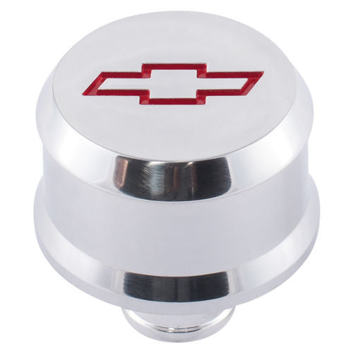 PROFORM 141-855 Bowtie Slant-Edge Push-In Breather Cap with Red Bowtie Logo