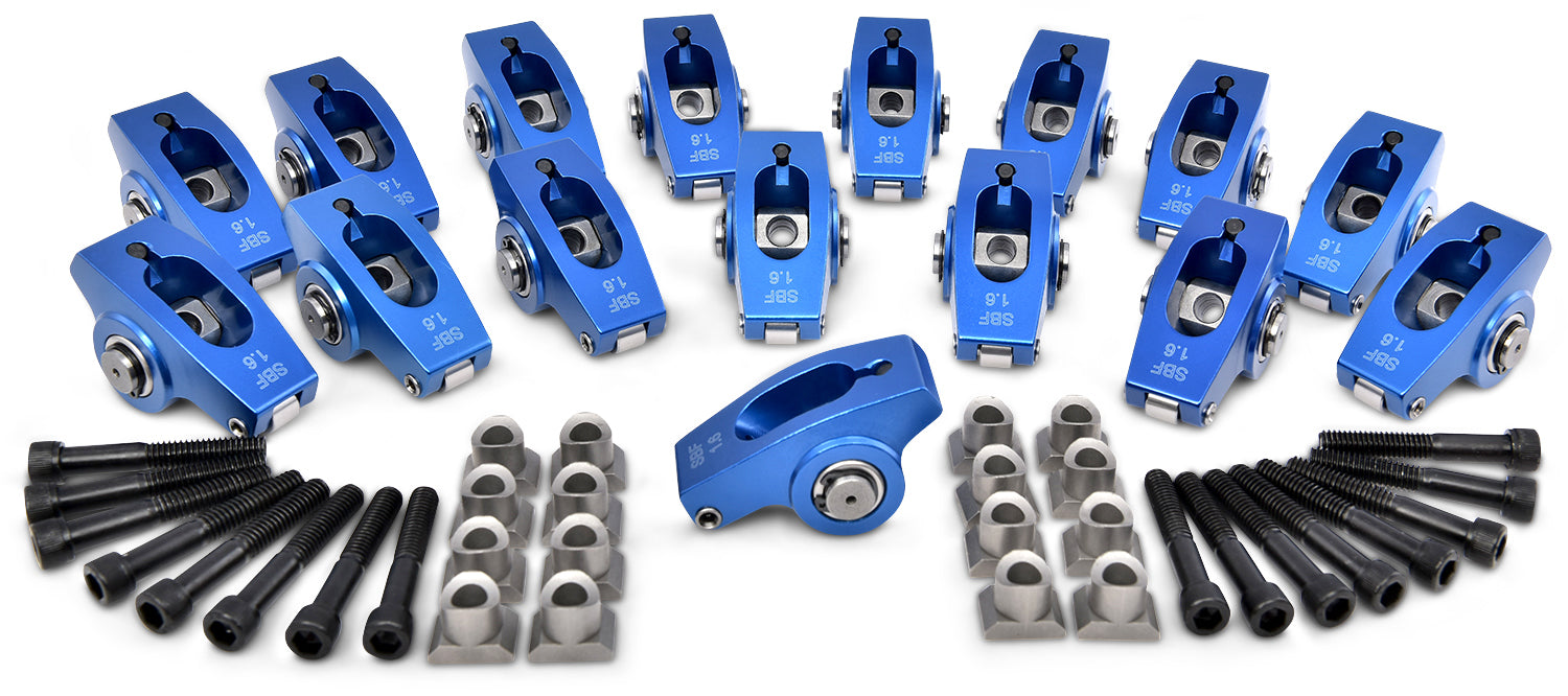 PROFORM 66879 Small Block Ford Roller Rocker Arms, 1.60 Ratio, 5/16-Inch Pedestal Mount, Set of 16