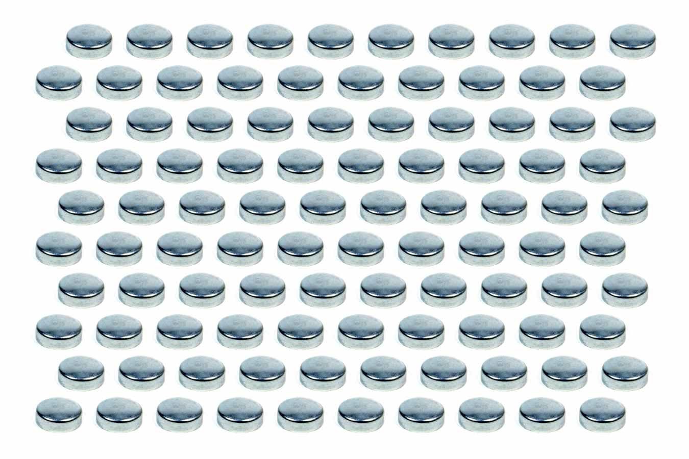PIONEER EPC-41-100 1-5/8 in Steel Freeze Plug Expansion Plugs, Zinc Oxide, Set of 100