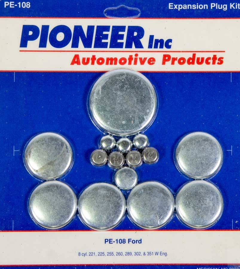 Pioneer PE-108 302 Ford Freeze Plug Kit, Steel with Zinc Oxide Finish