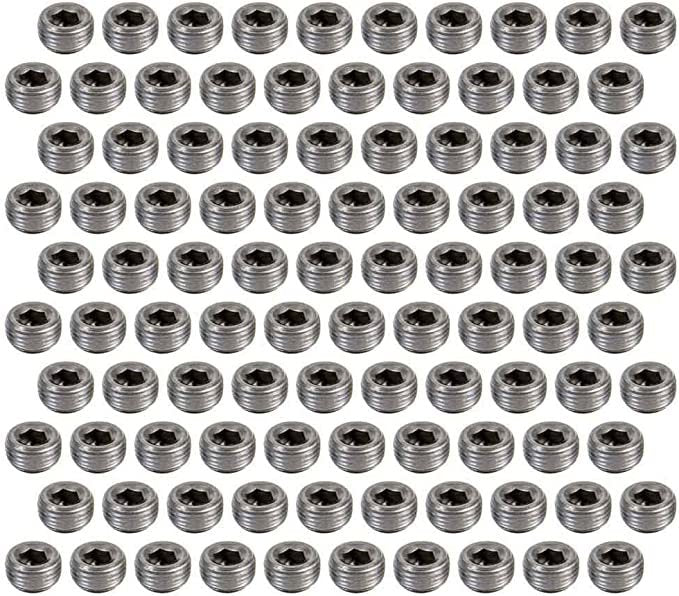 Pioneer Fitting - Plug - 1/2 in NPT - Allen Head - Steel - Natural - Set of 100 PP-568-T-100
