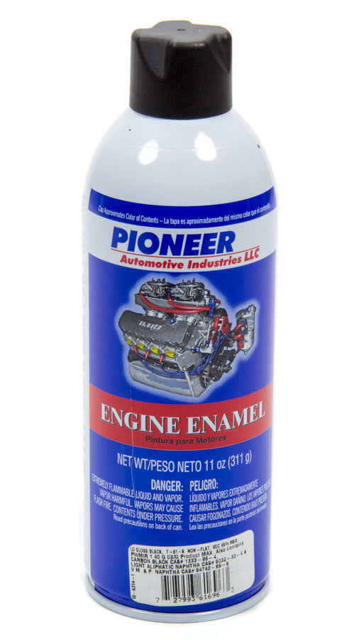 Pioneer Paint - Engine - High Temperature - Enamel - Semi-Gloss - Black - 11 oz Aerosol T-61-A