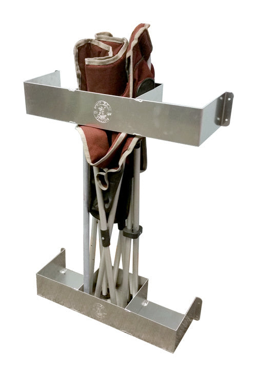 Pit Pal Folding Chair Holder - 3 Chair Capacity - Wall Mount - Aluminum - Natural - Kit PAL303