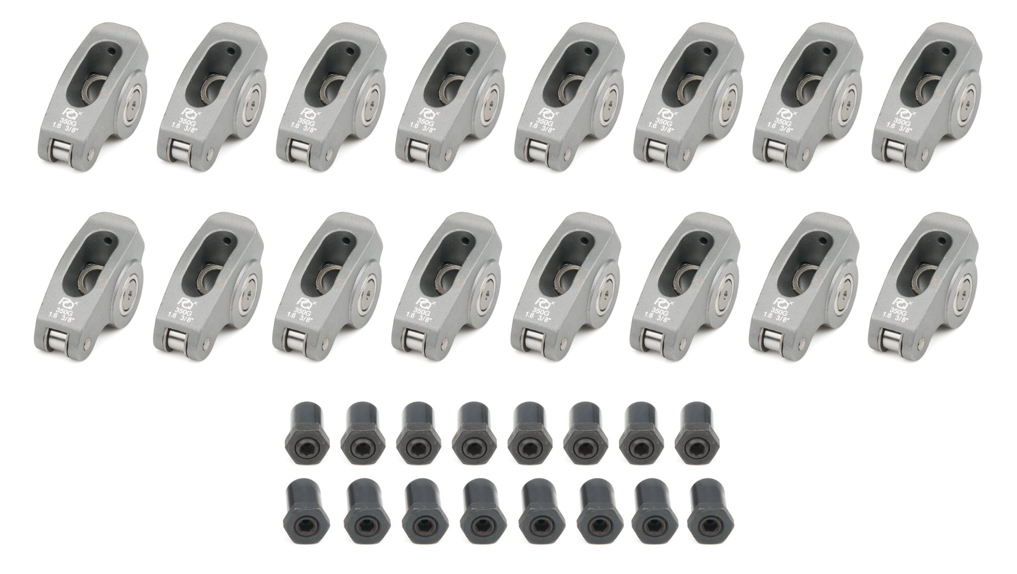 PRW Pro Series Billet Roller Rocker Arms 6535021, 1.60 Ratio, 3/8-Inch Stud Mount, Small Block Chevy