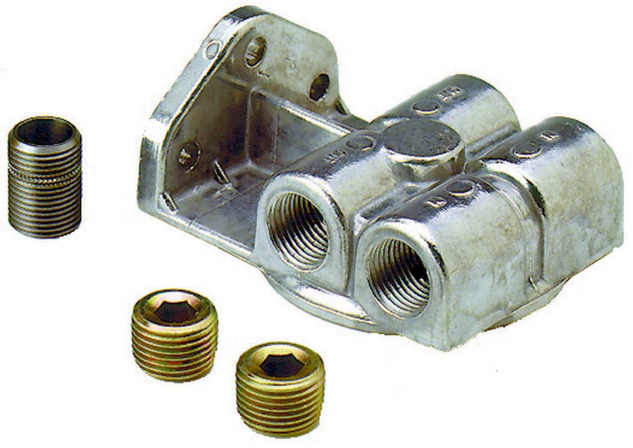 PERMA-COOL 1791 Remote Oil Filter Mount, Single Filter, 3/4-16 Thread, Four 1/2 in NPT Ports