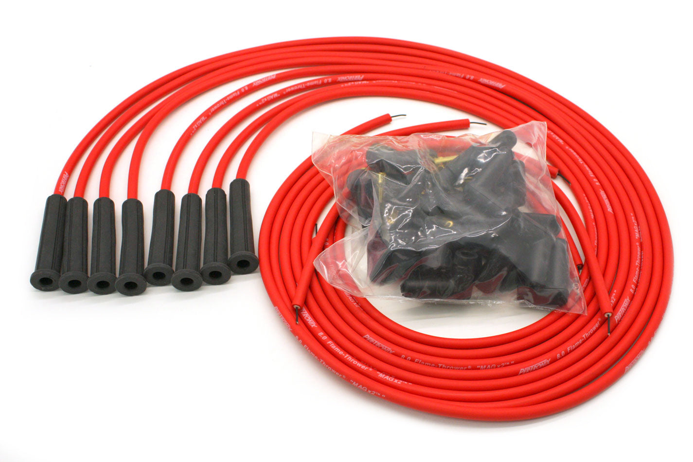 PerTronix Ignition 808480 Magx2 8 mm Universal Spark Plug Wire Set, Red