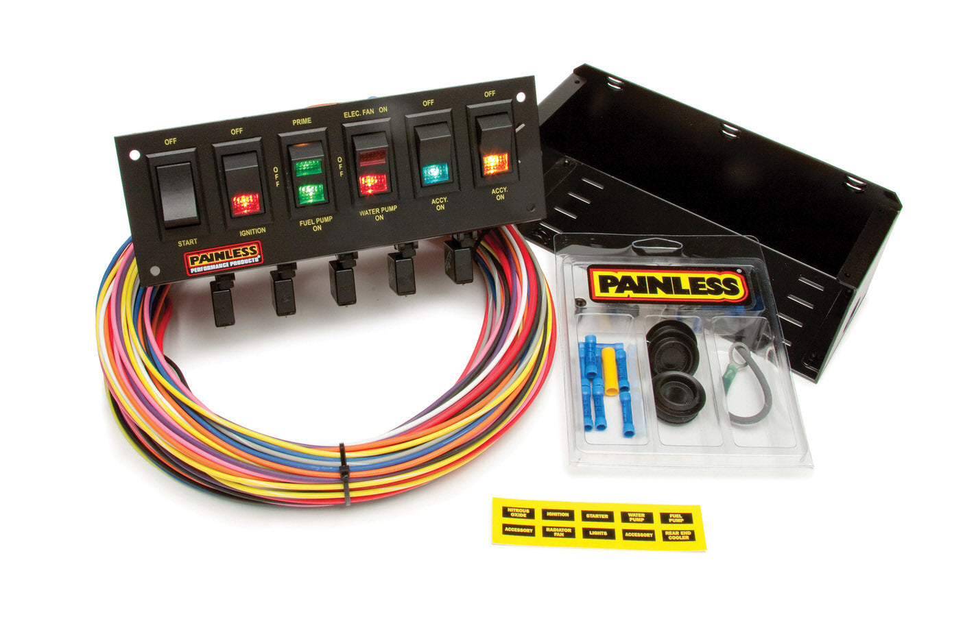 Painless Wiring 50305 6-Switch Rocker Circuit Breaker Panel with Bar Mount