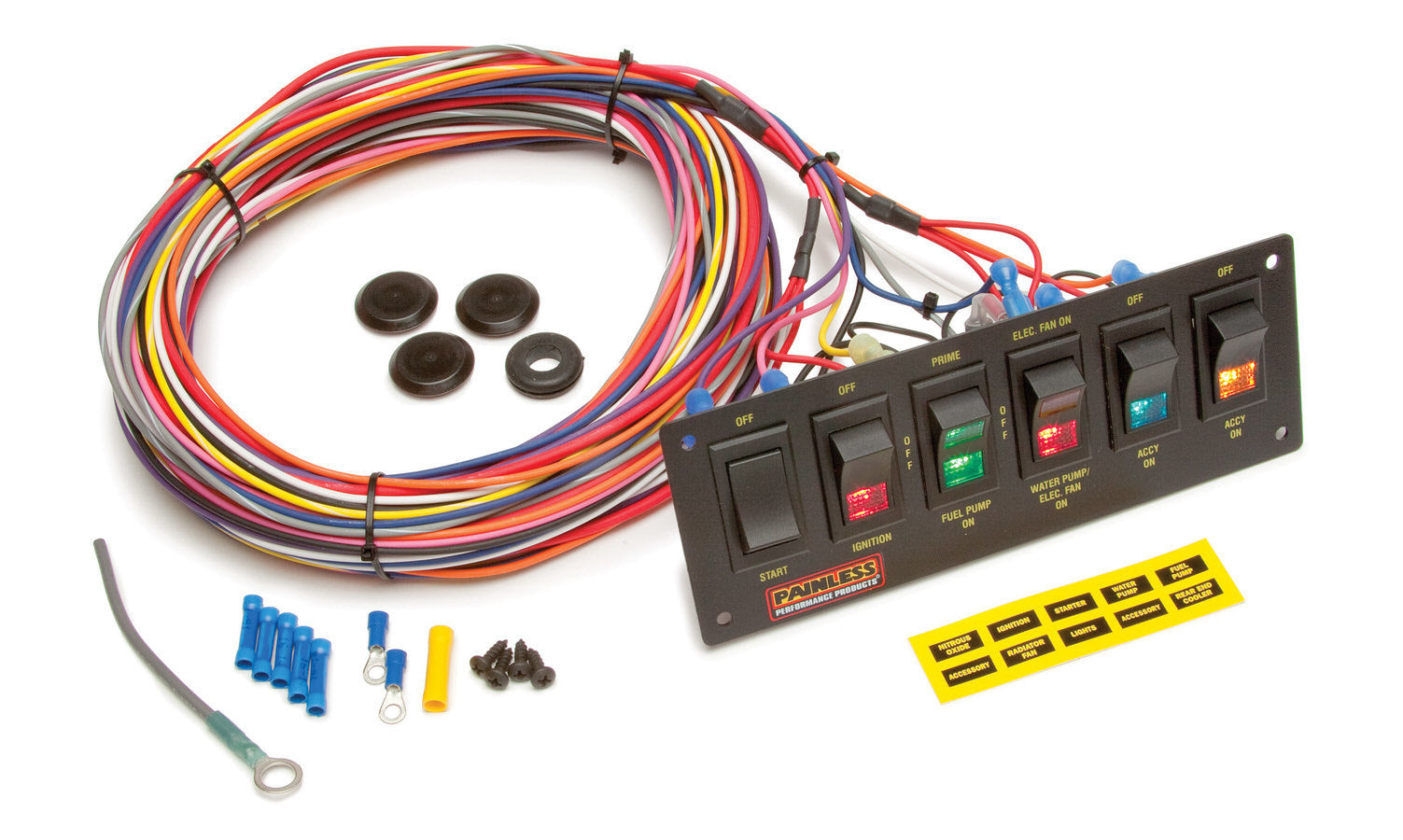 Painless Wiring 6-Switch Lighted Rocker Switch Panel 50406 product image
