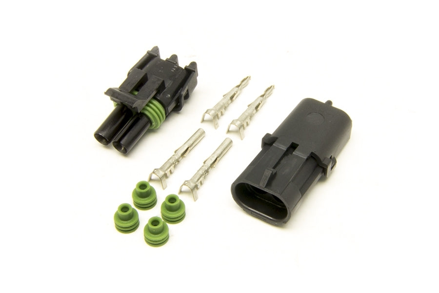 Painless Wiring Electrical Connector - Weather Pack - 2 Pin - Plastic - Black - Kit 70402 product image