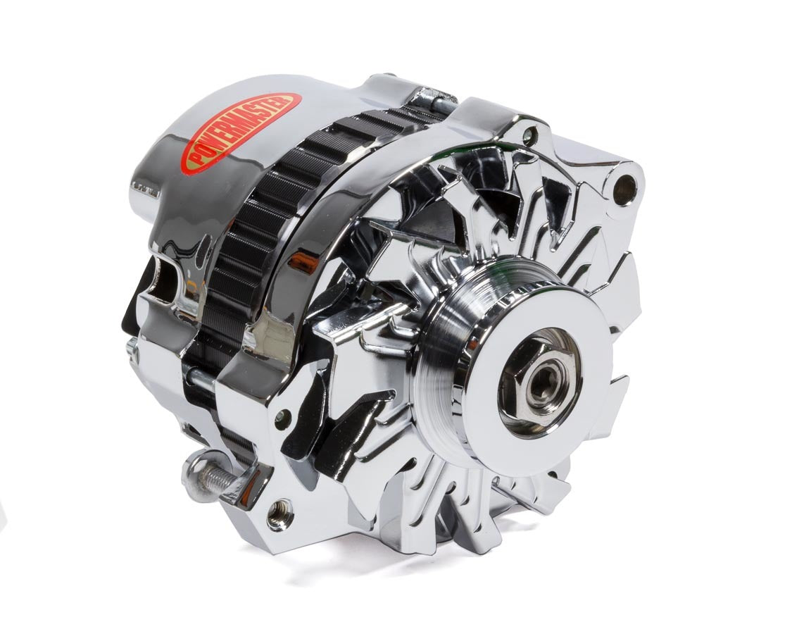 Powermaster 378011 GM CS130 140 Amp Chrome Alternator with Single V-Belt Pulley