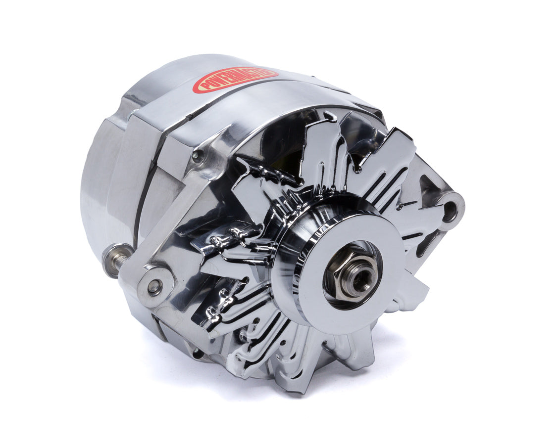 Powermaster 67127 GM 10SI 100 Amp Polished Alternator with Single V-Belt Pulley
