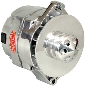 Powermaster 67294 GM-Style 150 Amp Alternator, 12V, Polished Aluminum, 1-Wire/3-Wire
