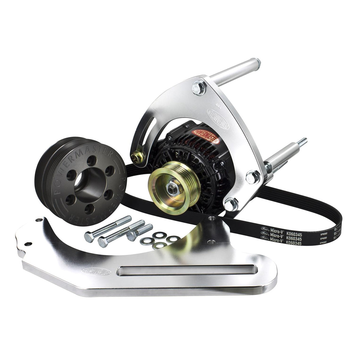 Powermaster 8-780 Drag Race Pro Series Alternator Kit for Big Block Chevy, 150 Amp