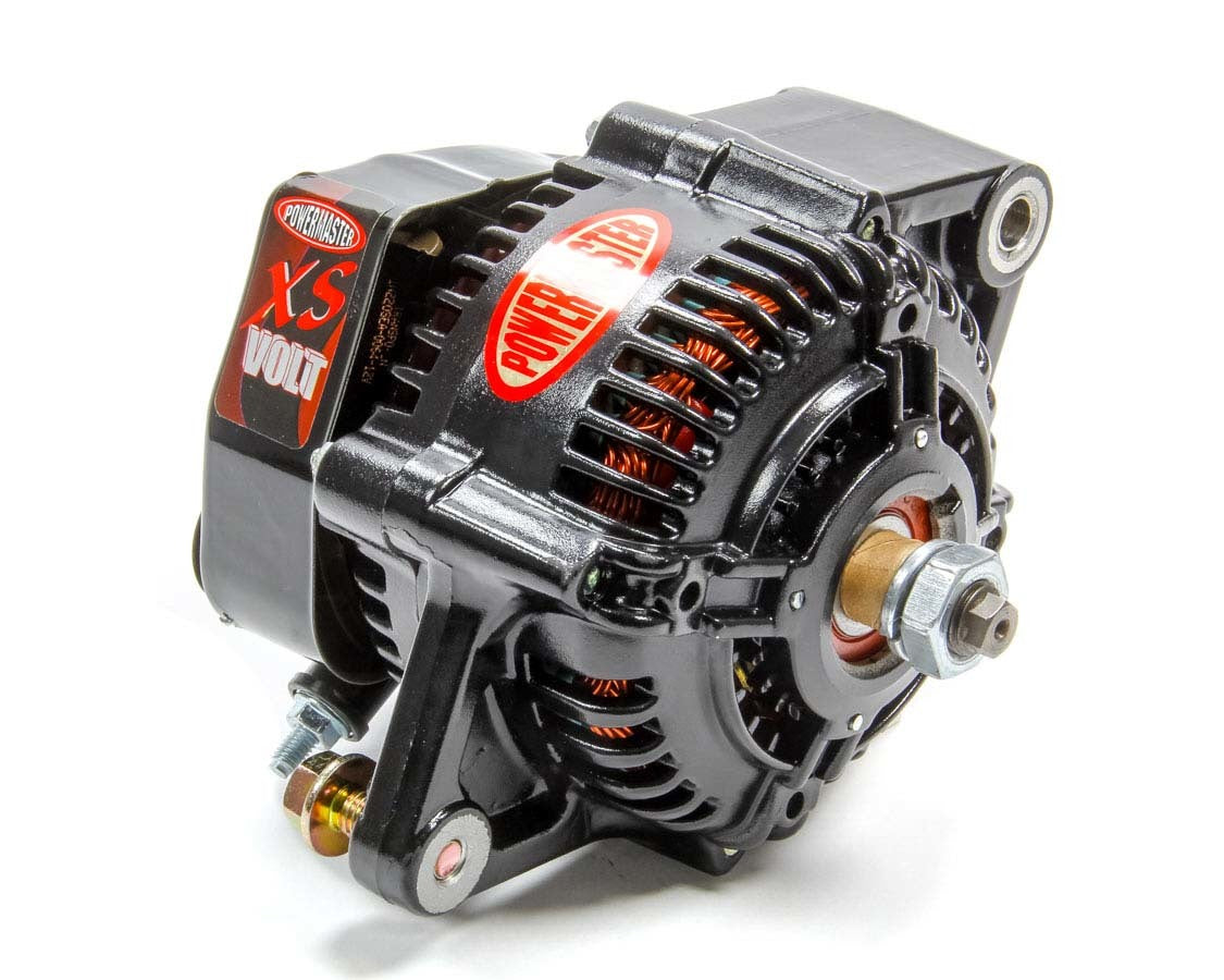 Powermaster 8138 Denso-Style Race Alternator, 100 Amp, 12V/16V, 1-Wire, Black Powder-Coated