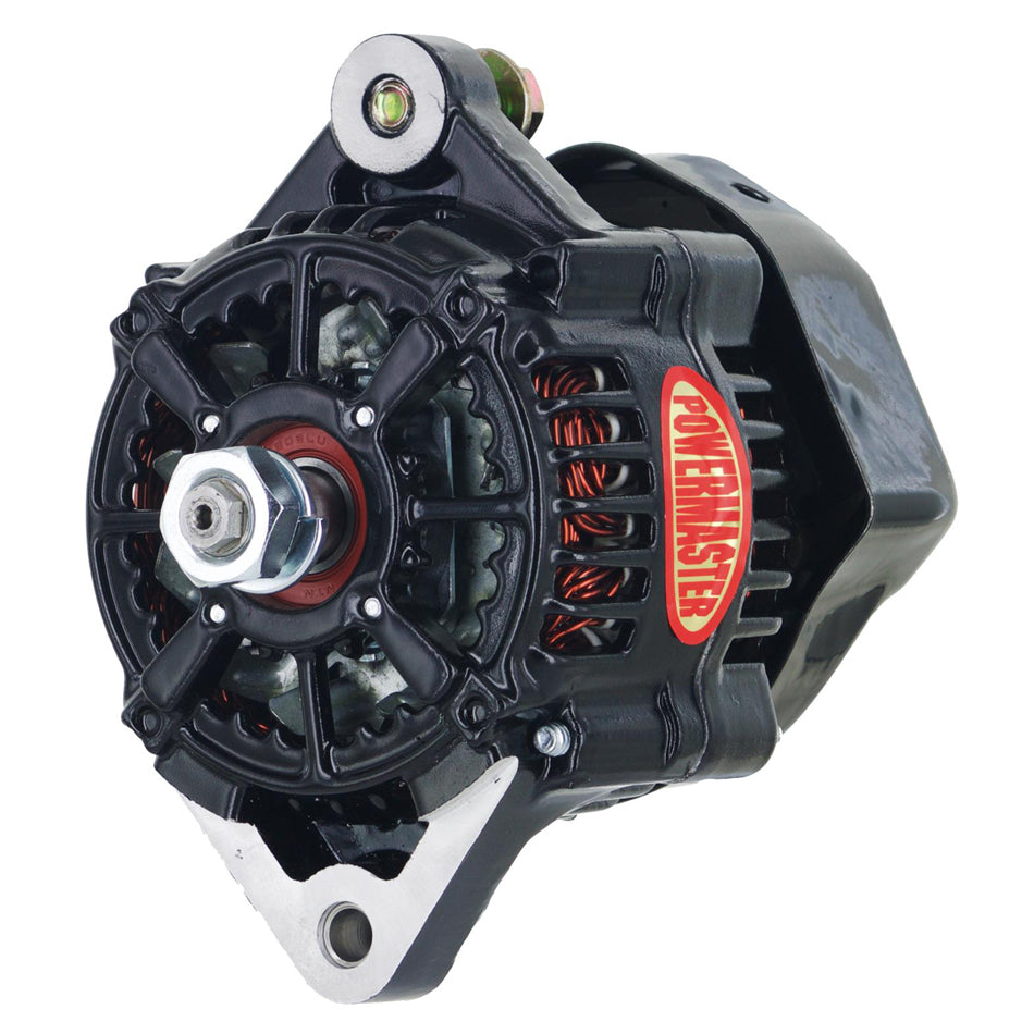Powermaster 8164 Denso-Style XS Race Alternator, 75 Amp, 1-Wire, Black