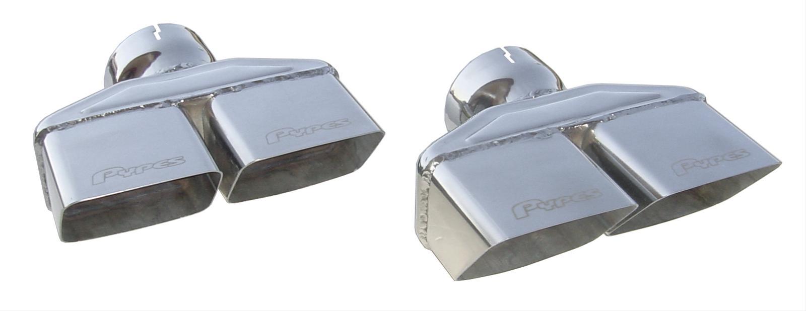 Pypes Performance Exhaust Exhaust Tips Slip Fit 3in Dual Rectangle Slant EVT88
