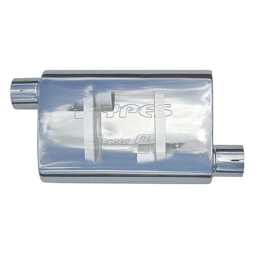 Pypes Performance Exhaust Street Pro Muffler MVS10, 2.5-Inch Offset Inlet and Outlet