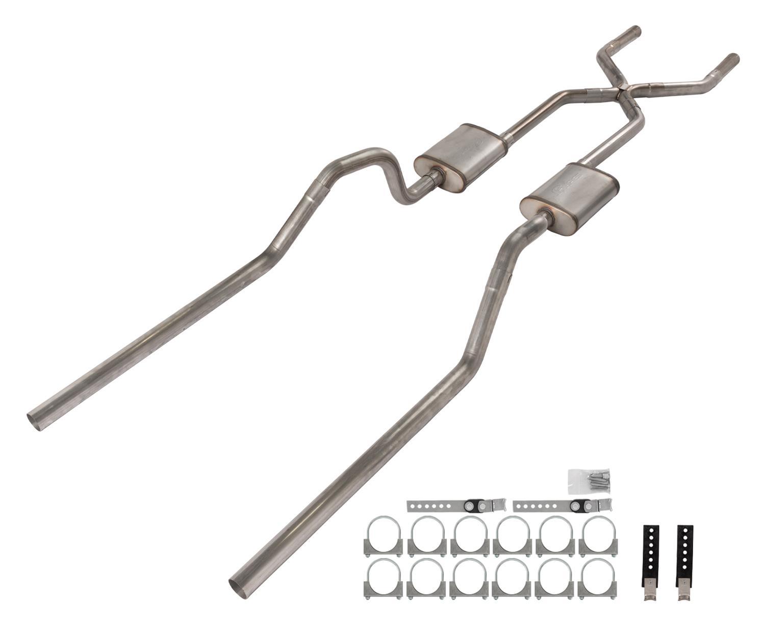 Pypes Performance Exhaust SGB15S Street Pro Series Crossmember-Back X-Pipe Exhaust System for 1965-1970 GM B-Body