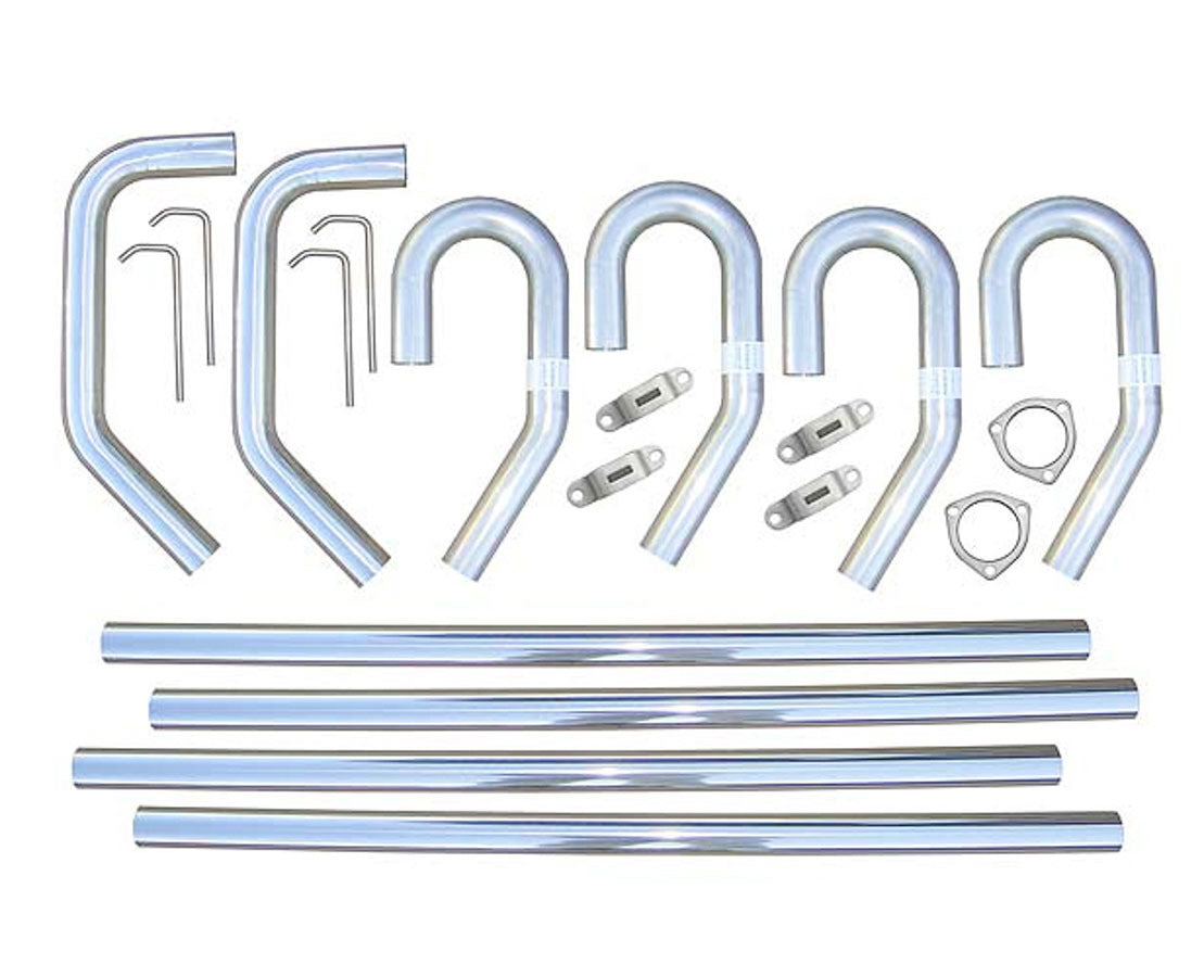 Pypes Performance Exhaust SVV10 SS Builders Kit 2.5-Inch Exhaust System Without X-Pipe