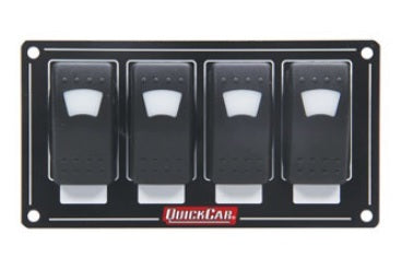 QuickCar Racing Products 52-717 Lighted 4-Rocker Dash-Mount Switch Panel