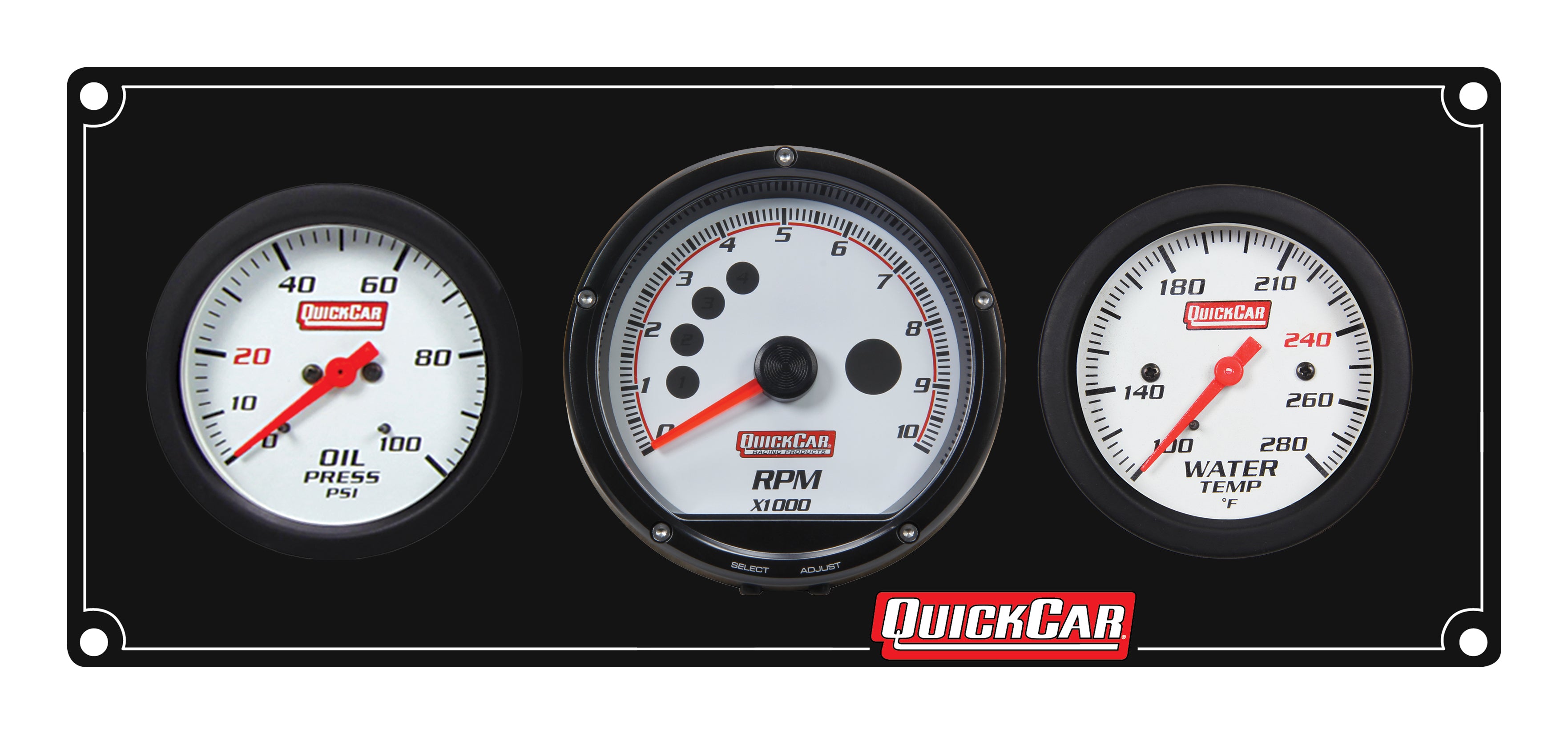 QuickCar Racing Products 61-7331 Extreme Gauge Panel Assembly with Oil Pressure, Water Temperature and Tachometer