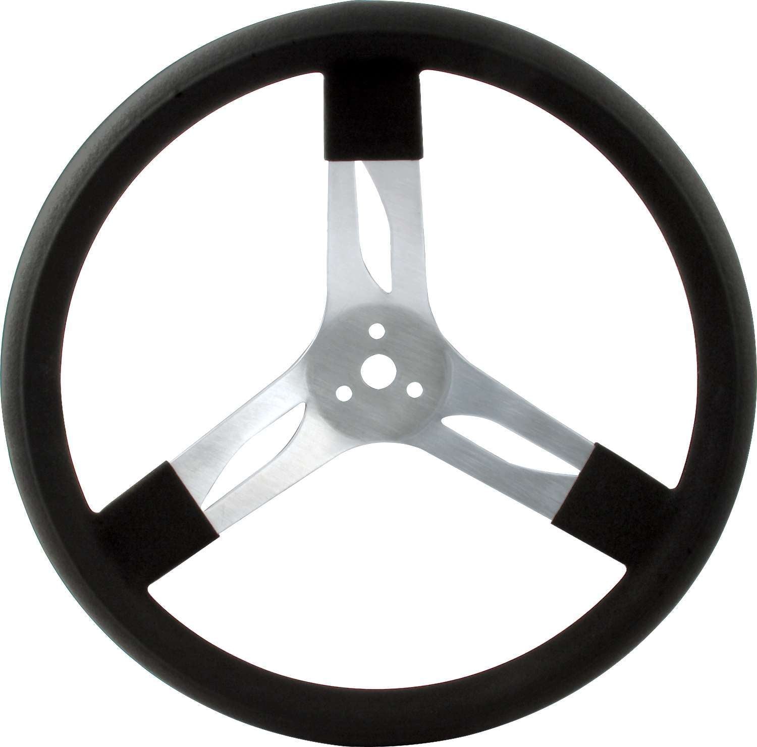 QuickCar Racing Products 68-001 15-Inch Aluminum Steering Wheel with Black Rubberized Grip