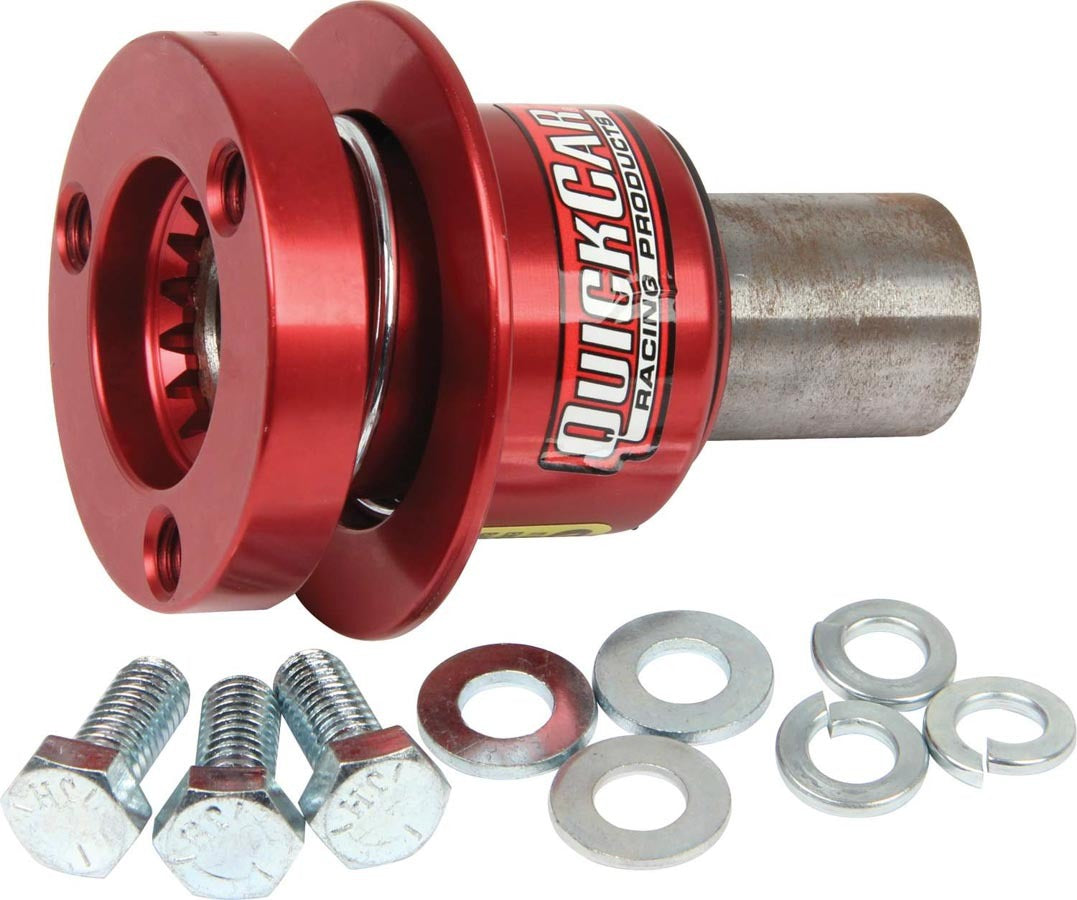QuickCar Racing Products 68-015 Steering Wheel Quick Release, 360-Degree, Fine Spline, Red Anodized Aluminum