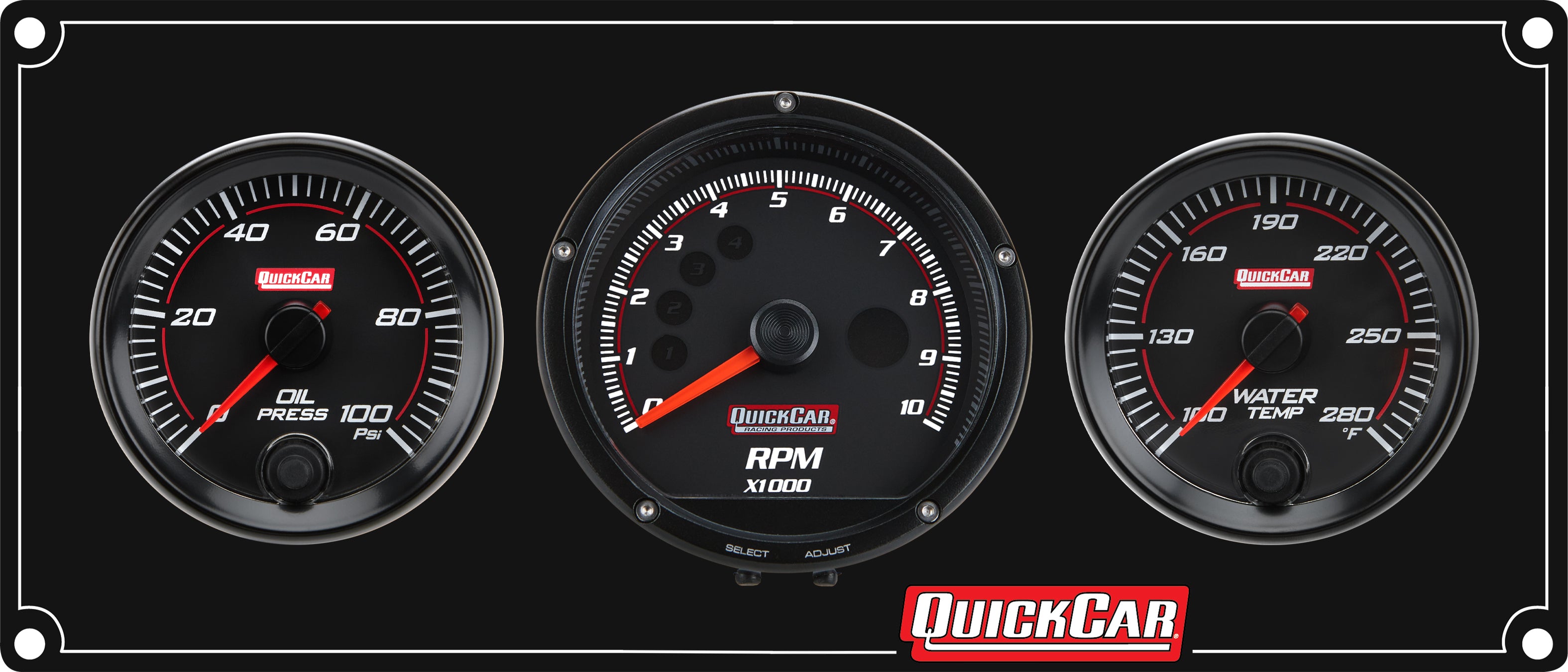 QuickCar Racing Products Redline Gauge Panel Assembly 69-2031