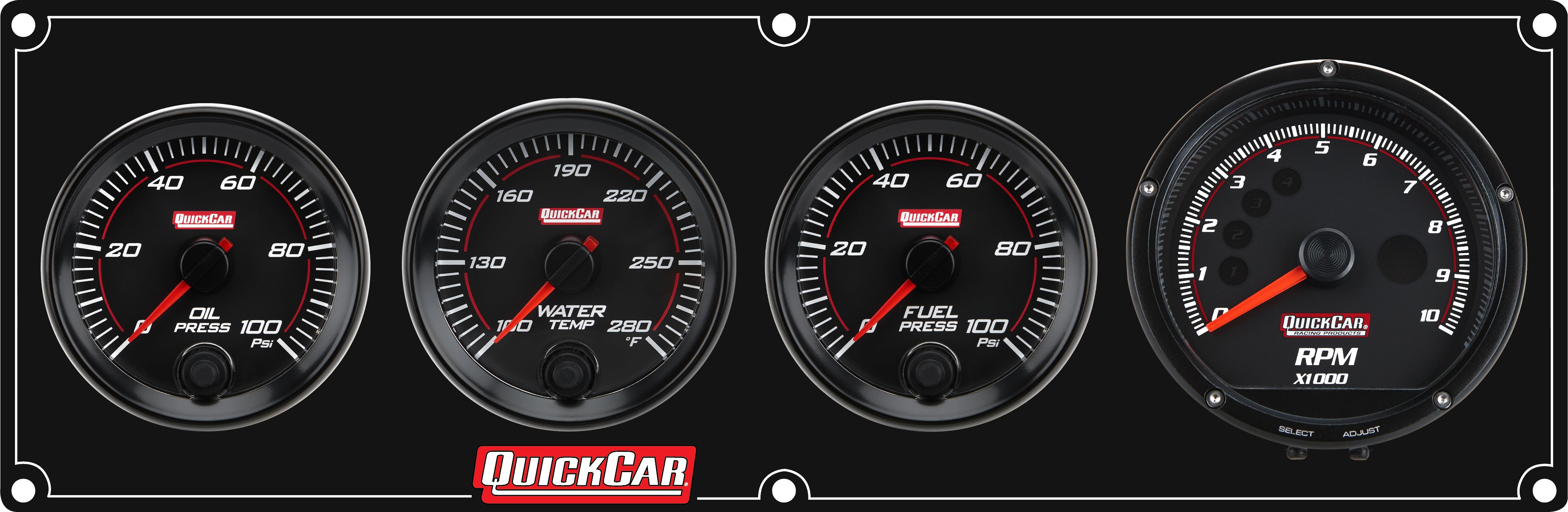 QuickCar Racing Products 69-3048 Redline Gauge Panel Assembly