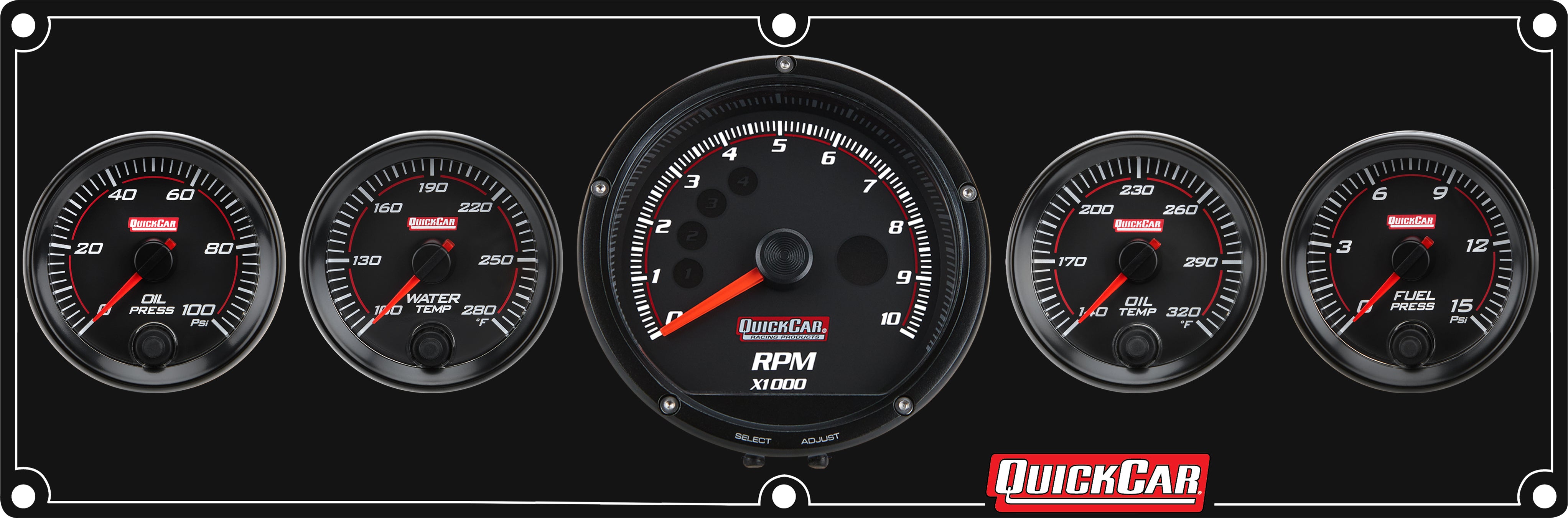 QuickCar Racing Products Redline Gauge Panel Assembly 69-4051