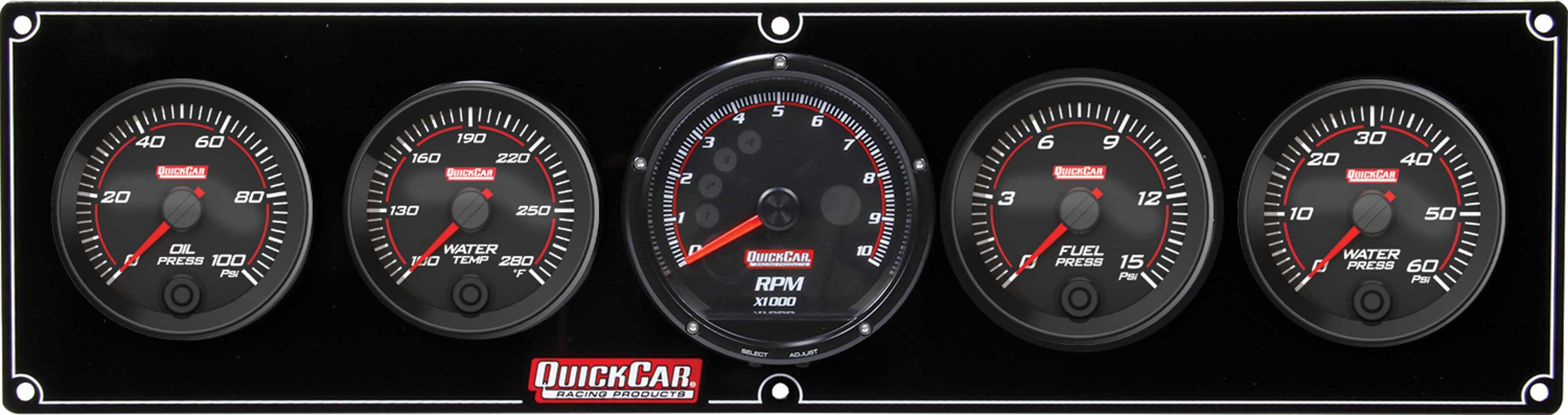 QuickCar Racing Products Redline Gauge Panel Assembly 69-4056 with Recall Tachometer