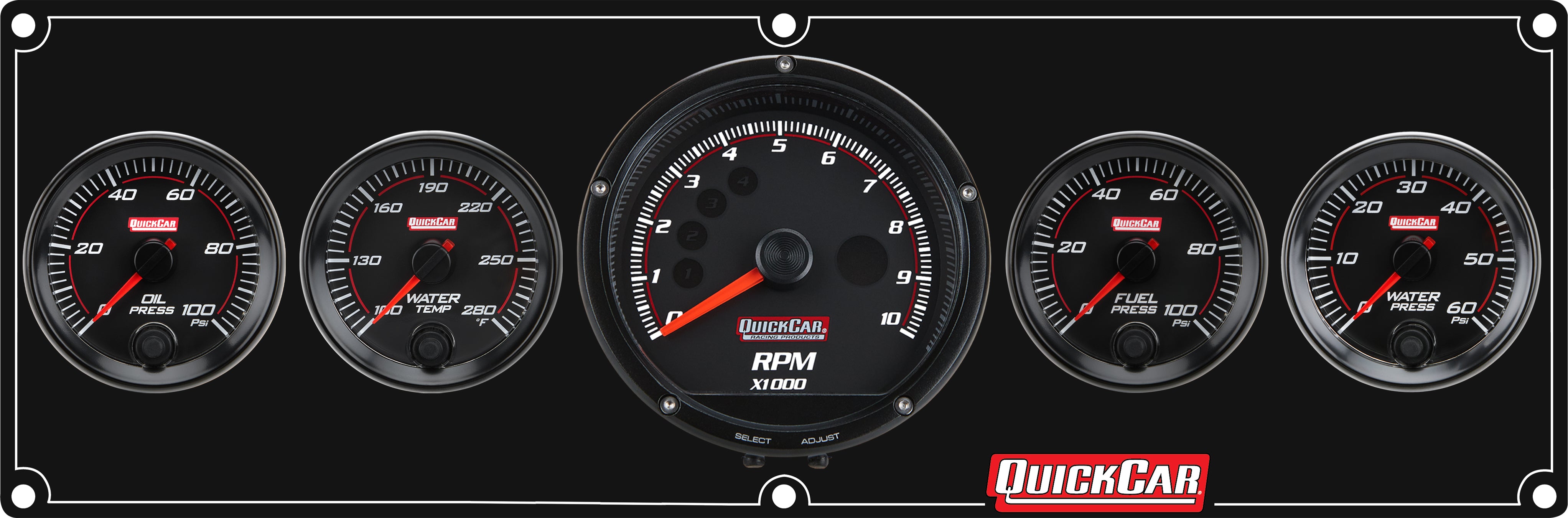 QuickCar Racing Products Redline Gauge Panel Assembly 69-4058