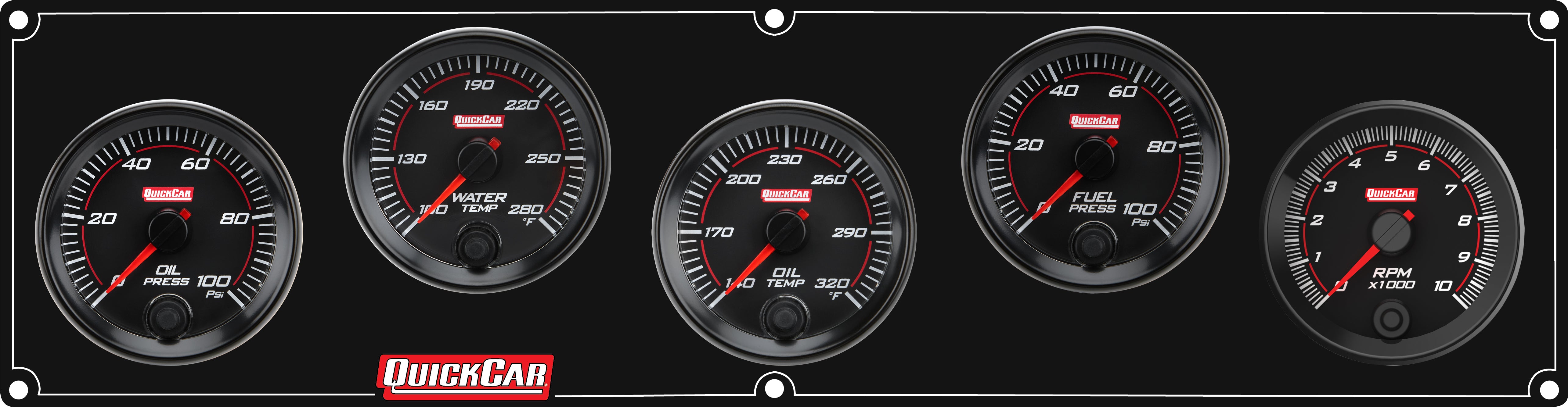 QuickCar Racing Products Redline Gauge Panel Assembly 69-4252