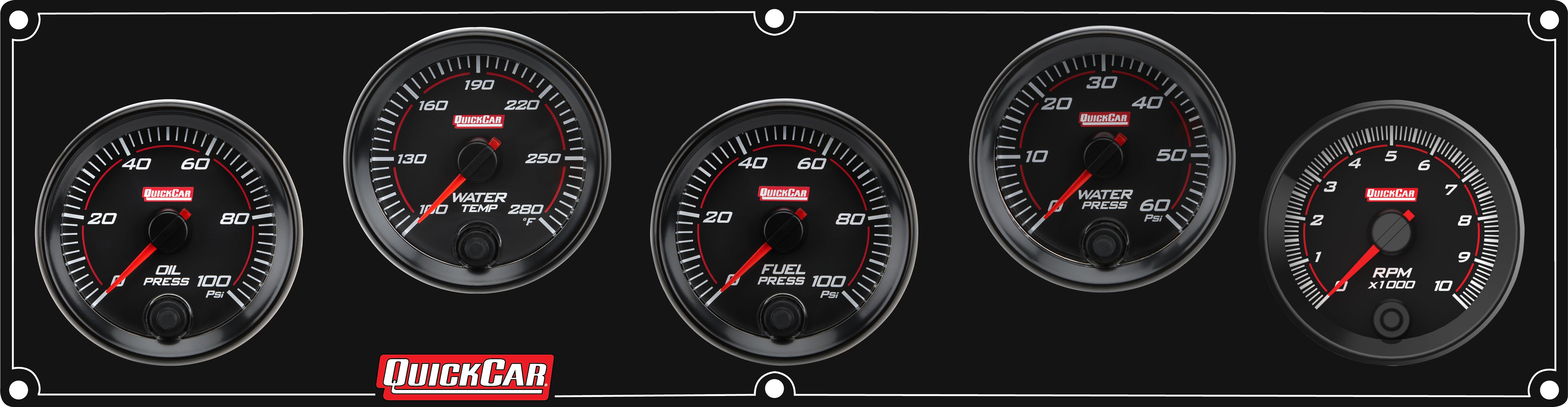 QuickCar Racing Products Redline Gauge Panel Assembly 69-4258