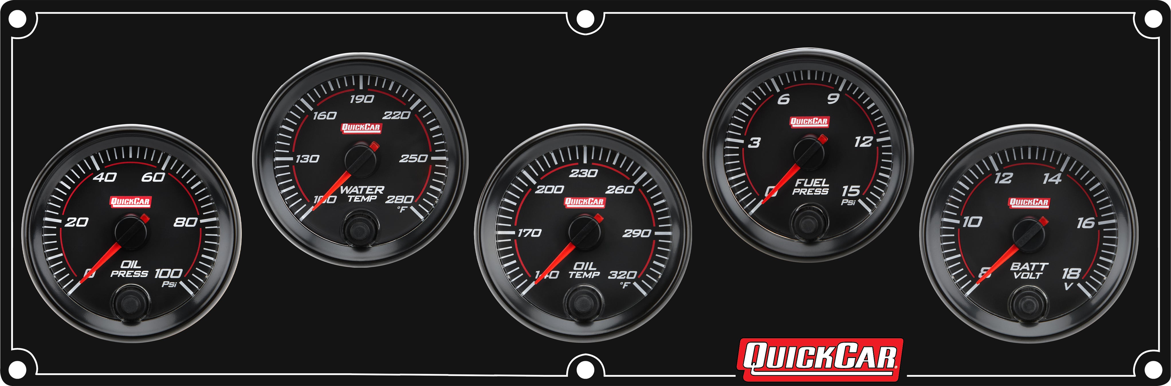 QuickCar Racing Products Redline 5-Gauge Panel Assembly 69-5037