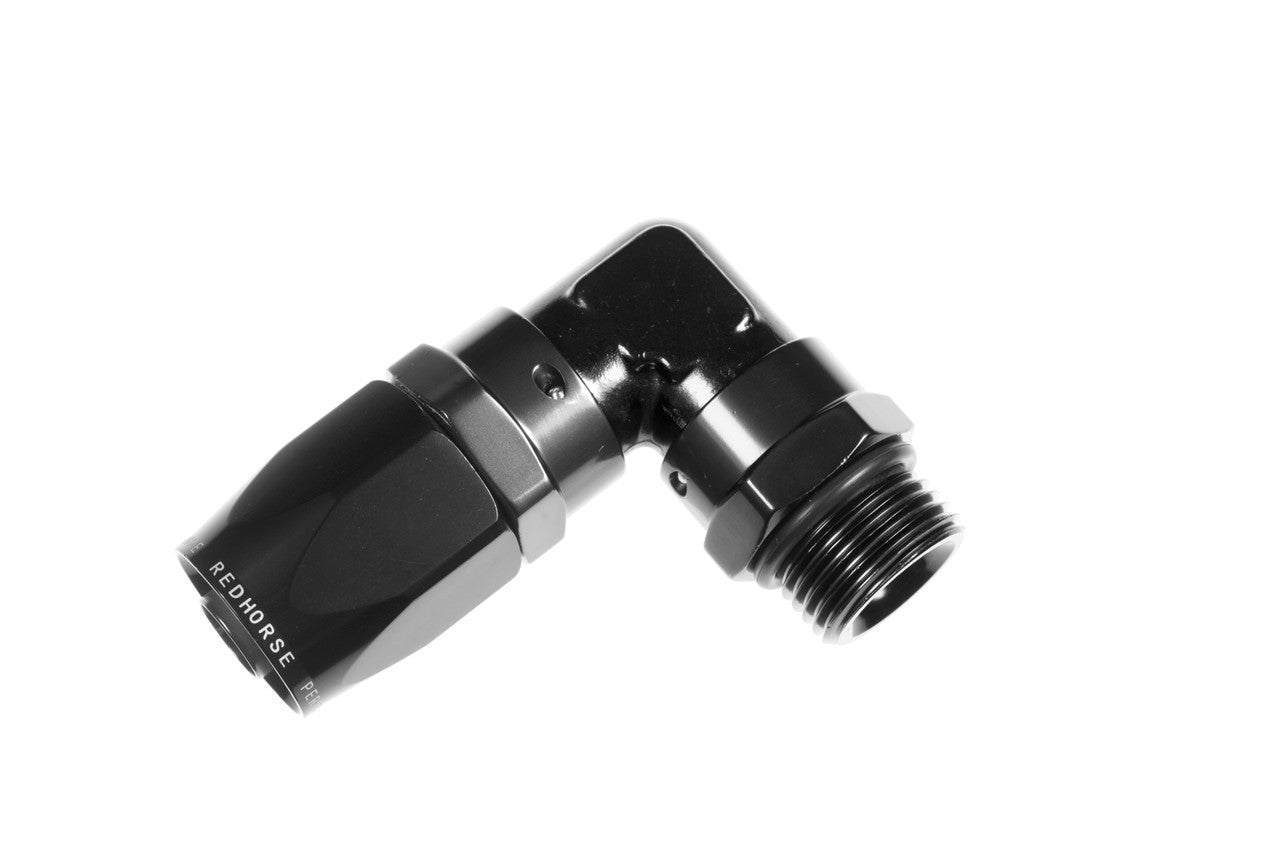 REDHORSE PERFORMANCE 1490-08-08-2 8 AN Hose End to 8 AN Male O-Ring Swivel 90-Degree Fitting