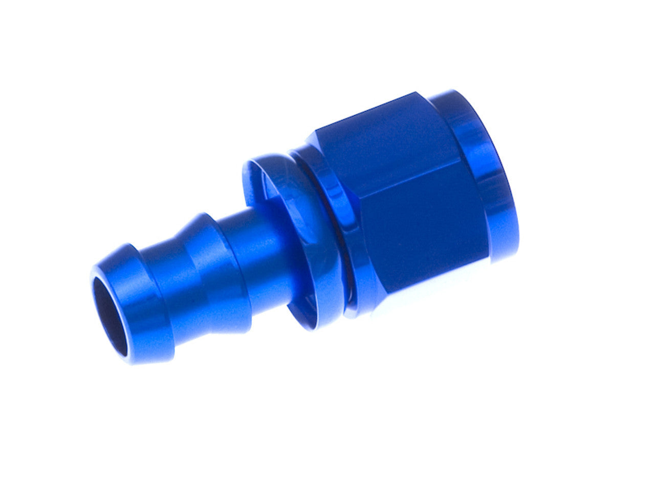 Redhorse Performance 2000-10-1 10 AN Push-Lock Hose End, Straight, Blue Anodized Aluminum