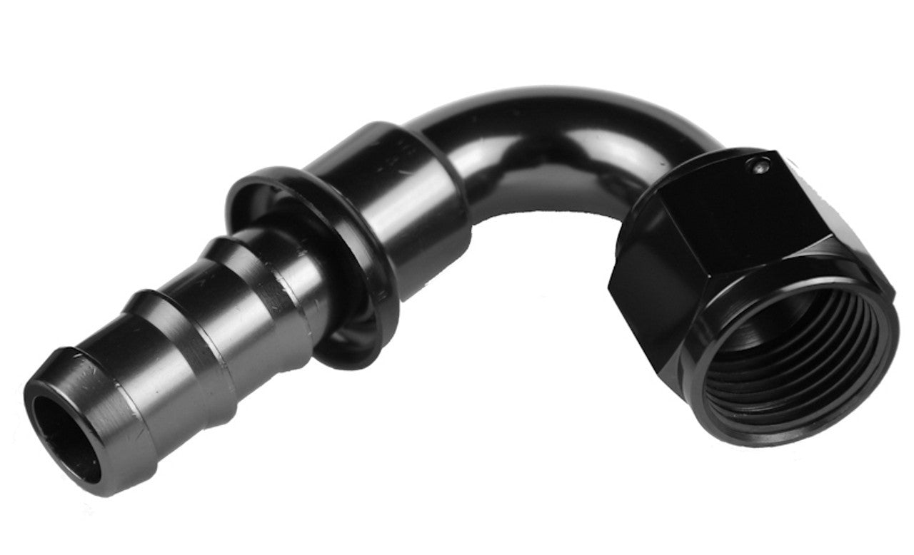 Redhorse Performance 2120-06-2 6 AN Push-Lock Hose End, 120-Degree, Black
