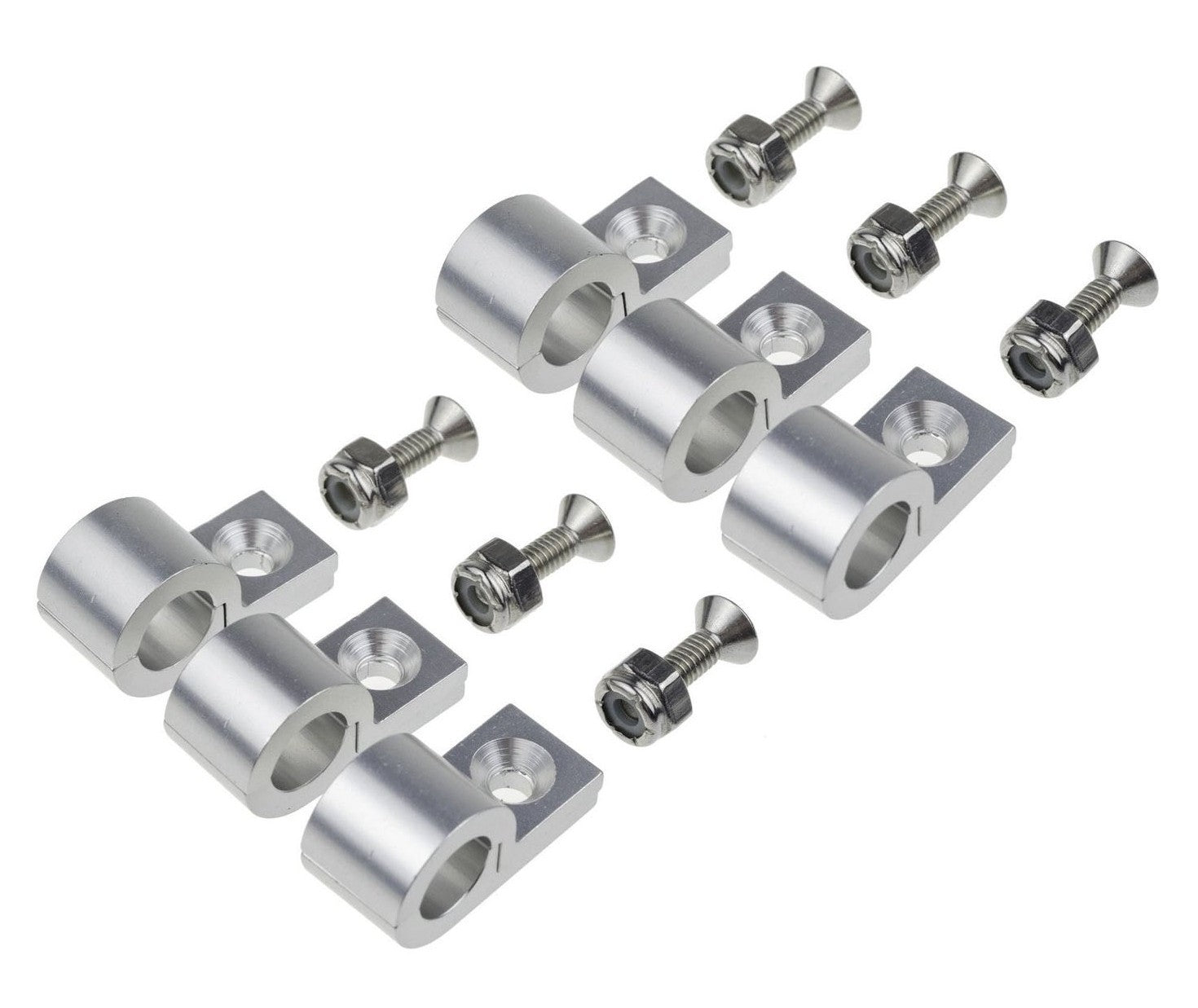 REDHORSE PERFORMANCE 320-14-5 1/4-Inch Polished Aluminum Line Clamps, 6-Pack