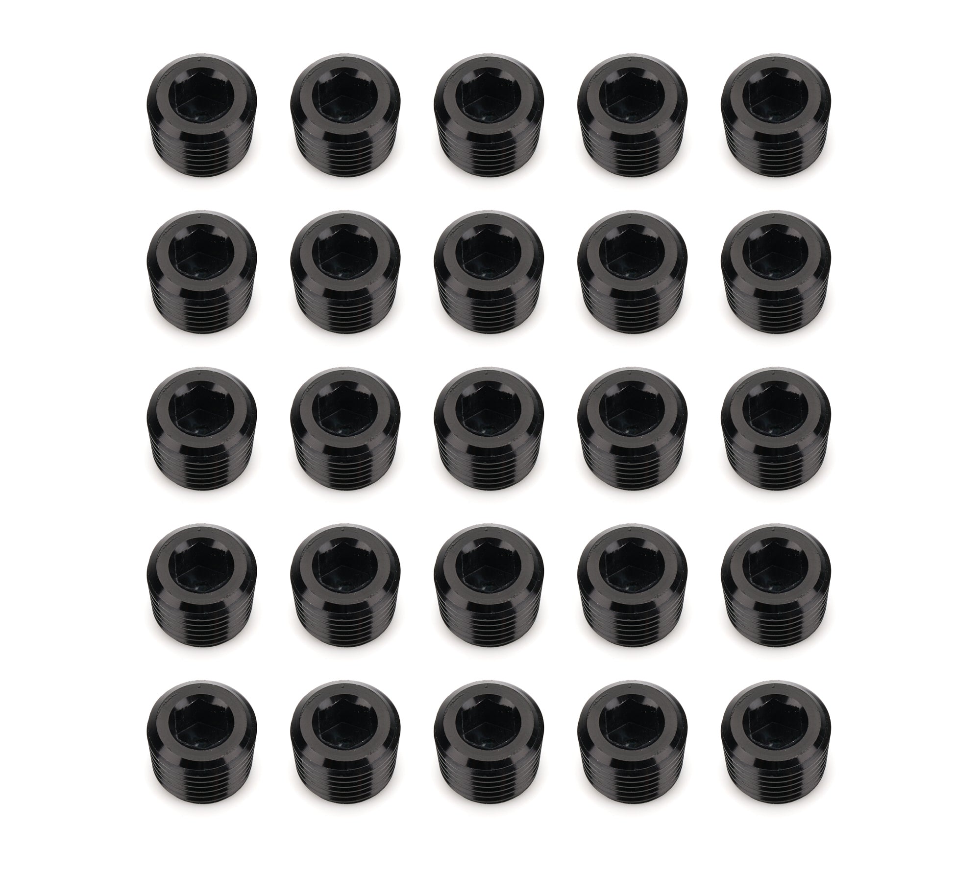 REDHORSE PERFORMANCE 932-04-25-2 1/4 in NPT Socket Head Pipe Plugs, Black, 25-Pack