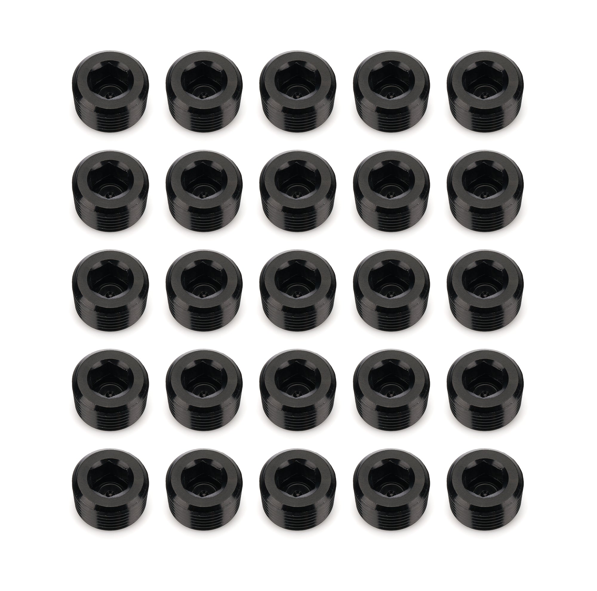 REDHORSE PERFORMANCE 932-06-25-2 3/8 in NPT Socket Head Pipe Plugs, Black, Set of 25