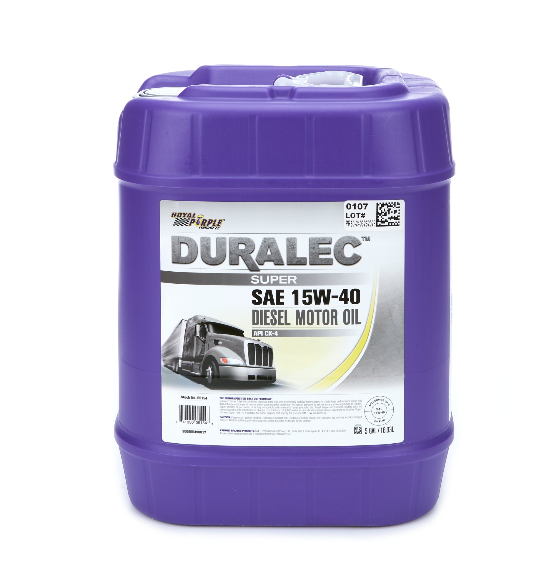 Royal Purple Synthetic Motor Oil 5Gal 15W40 - 05154