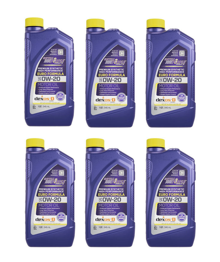 Royal Purple 0W20 European Formula Dexos D Case 6x1 Quart Motor Oil - 11915
