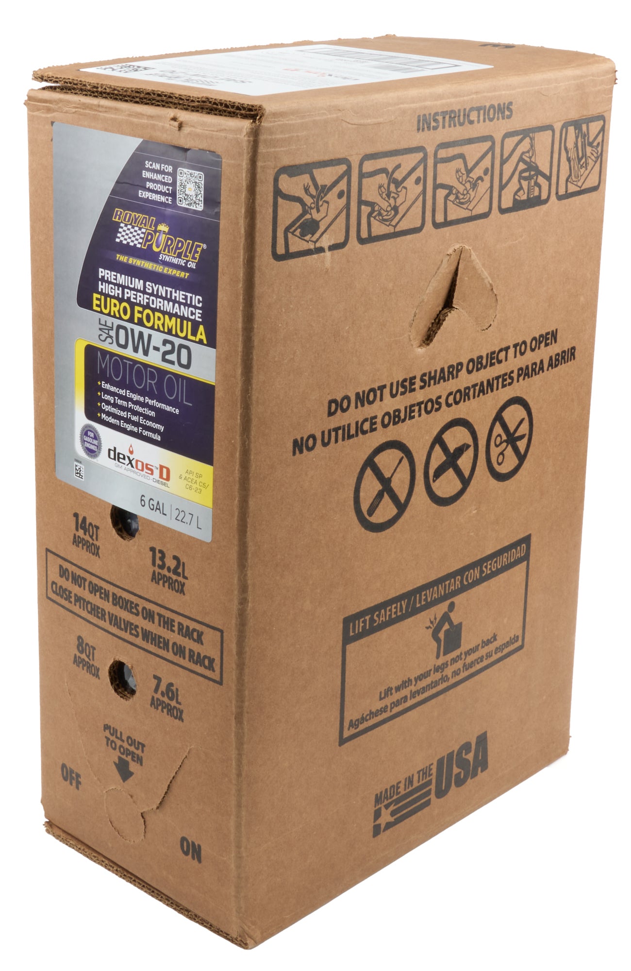 Royal Purple 0W20 European Formula Dexos D Oil Gallon Box Motor Oil - 11916