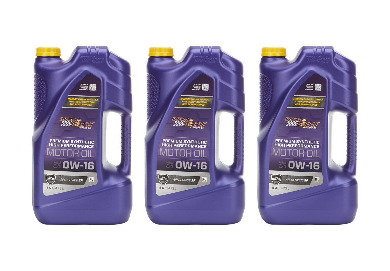Royal Purple 0w16 API Oil Full Synthetic Case 3x5 Quart Motor Oil - 53016