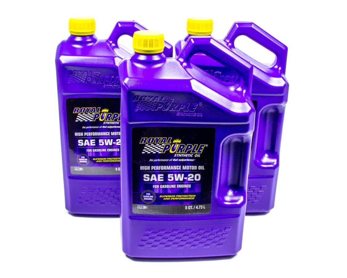Royal Purple 5W20 Multi-Grade SAE Oil 3x5-Quart Bottles Motor Oil - 53520