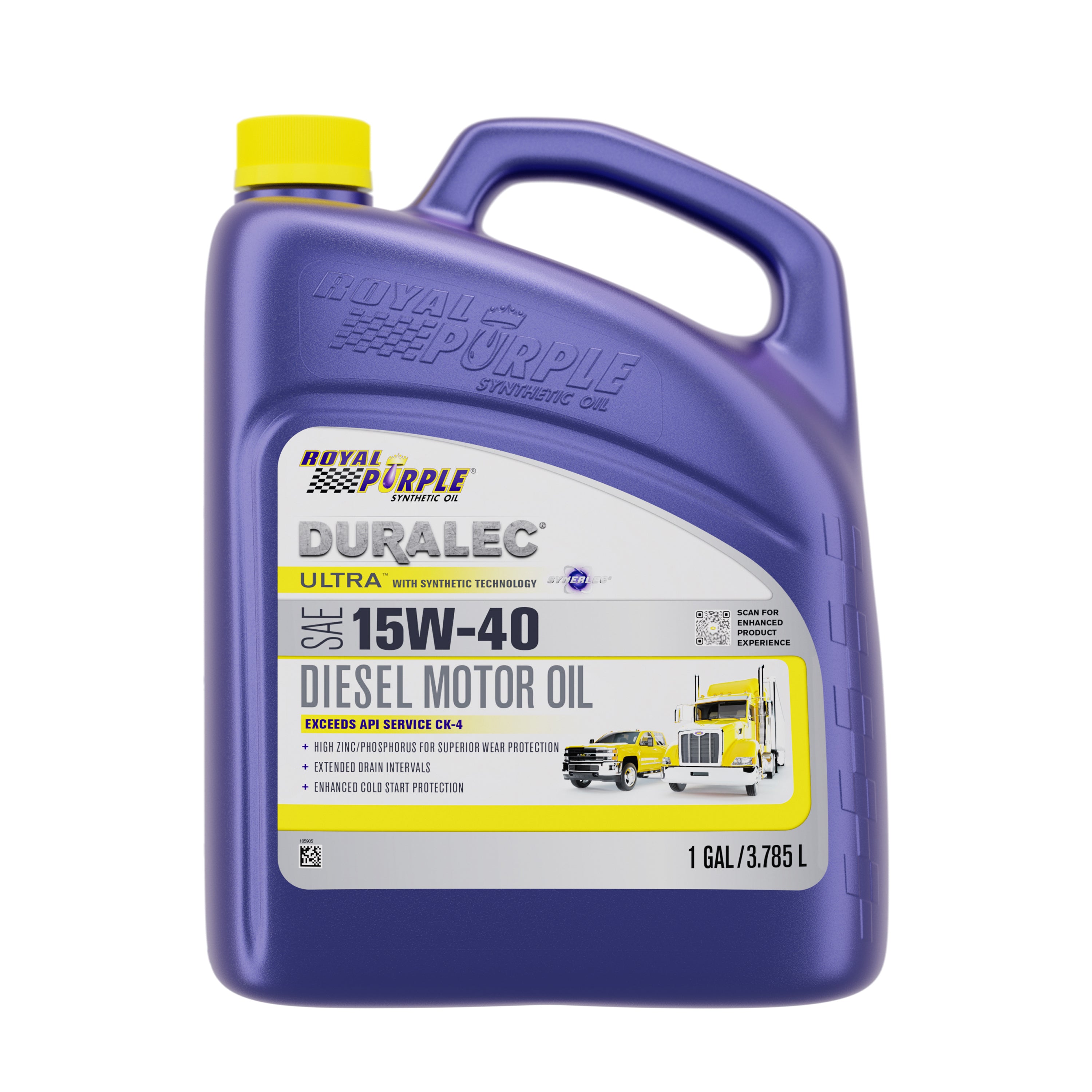 Royal Purple Duralec Ultra 15W40 Oil Case 3 x 1 Gallon Motor Oil - 80561