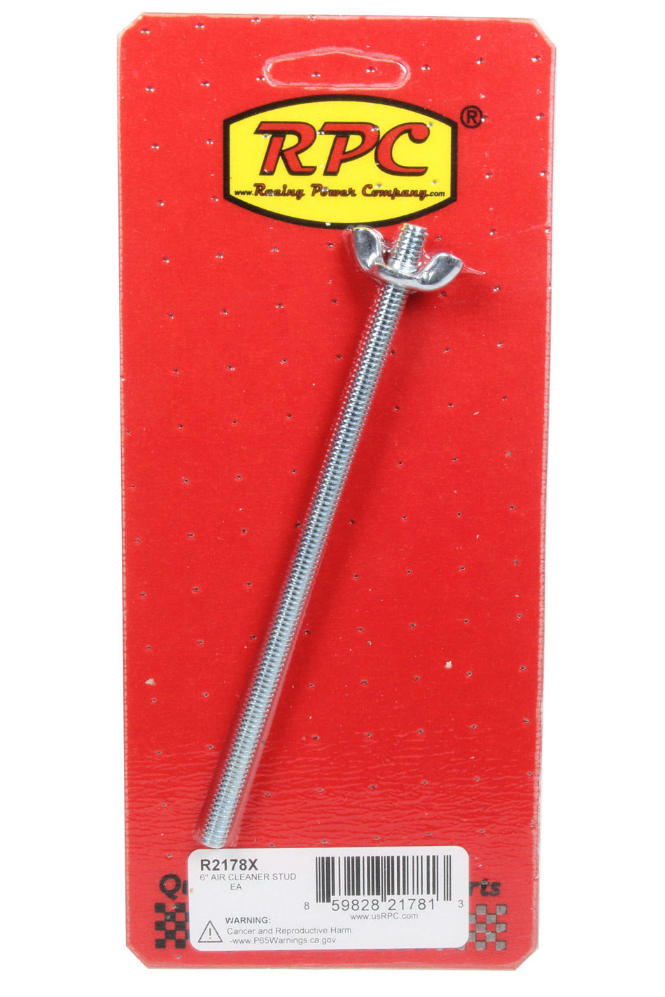 RACING POWER CO-PACKAGED R2178X Air Cleaner Stud, 1/4-20-Inch Thread, 6-Inch Long